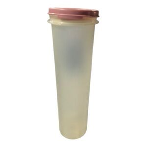Tupperware Translucent Spaghetti Noodle Storage Tube with Pink Lid